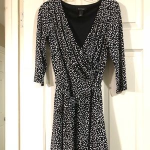 Black and white polka dotted dress